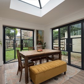 Couple transform their dining space with Origins brand new OB-36+ Soho French Doors in Anthracite Grey
