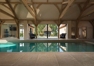 The Perfect Pool Room Created with the Origin Artisan Sliding Door (OS-20) 