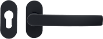 Black Soft-touch lever handle with separate escutcheon (Style 253/280)